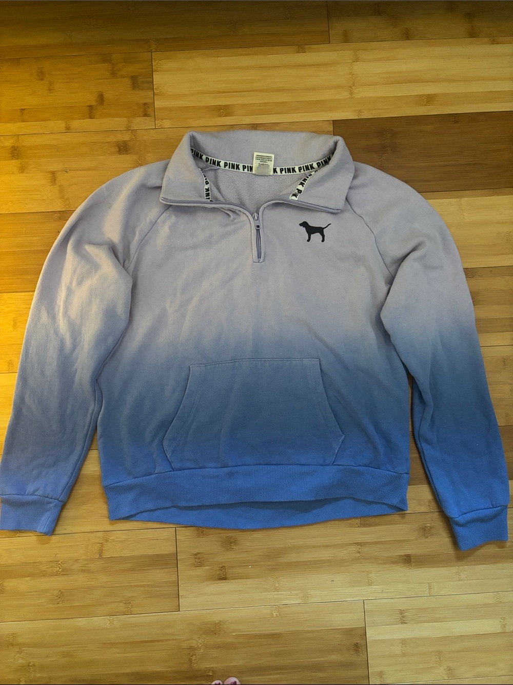 PINK Victoria's Secret Lavender to Blue Ombre Quarter-Zip Sweatshirt